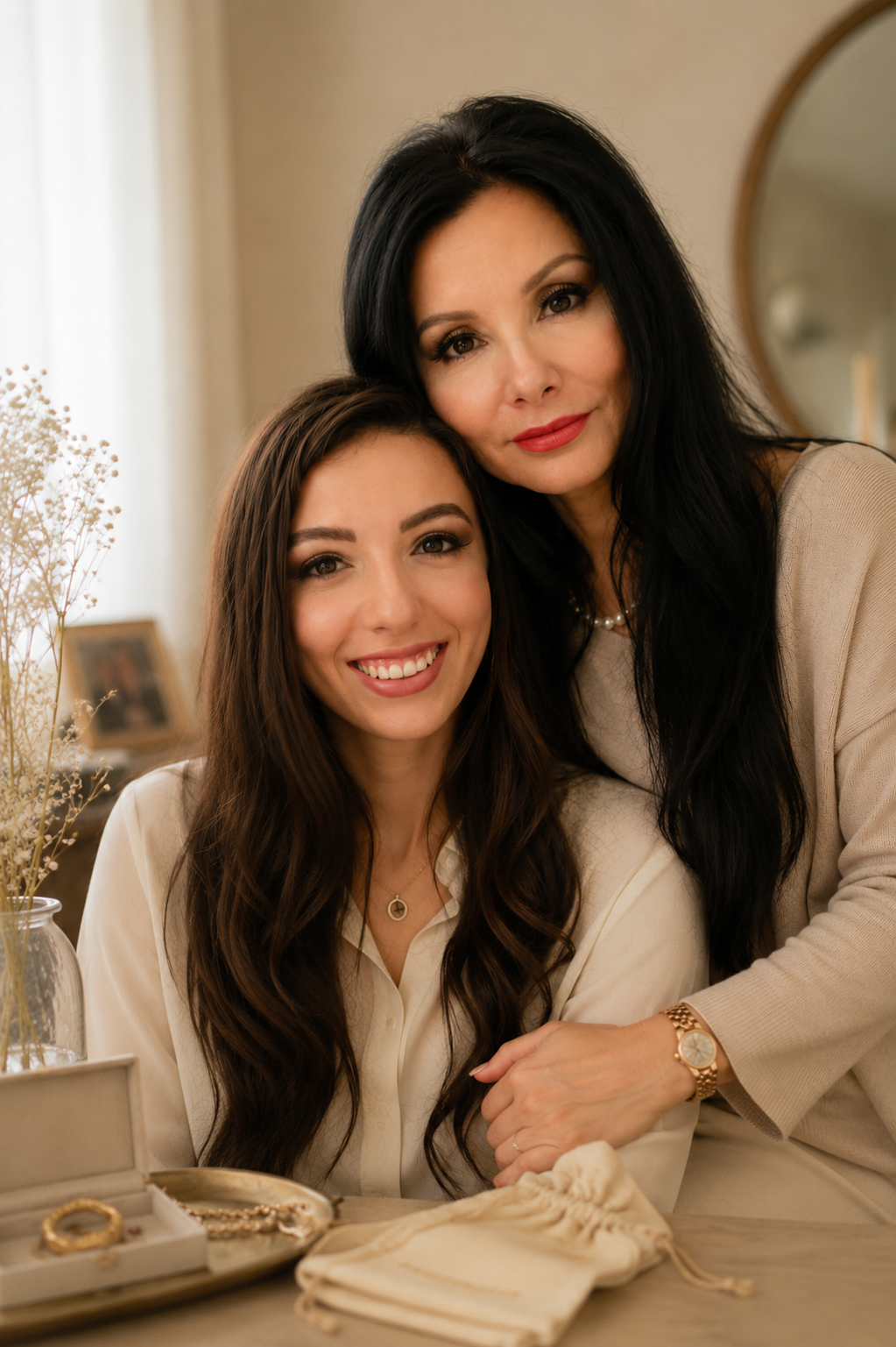 Nia, founder of Nia Vivé, with her mother