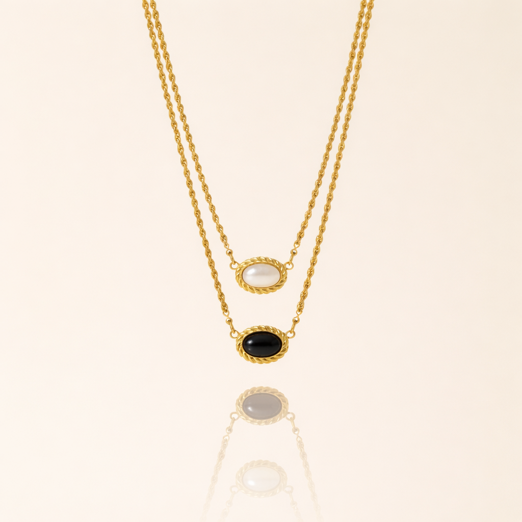 Aurelia gold necklace packshot on clean white background
